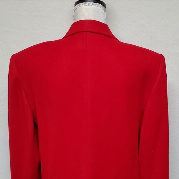 VINTAGE 1990s Bridgewater Classics Red Wool Single Breasted Blazer Jacket - Picture 9 of 12